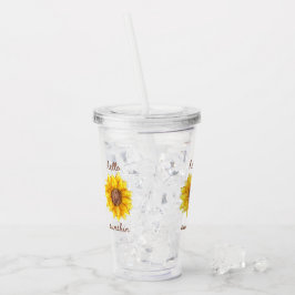 Niedlich Moderne Sonnenblumen Sommerurlaub Acryltrinkbecher