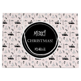 Niedlich Moderne Weihnachten Schwarz/Weiß Personal Große Geschenktüte