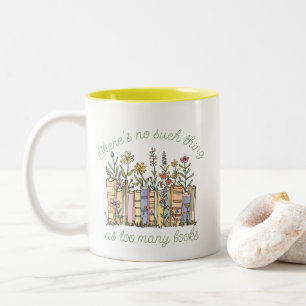 Niedlich Moderner Buchclub Lover Wildblumen Zweifarbige Tasse