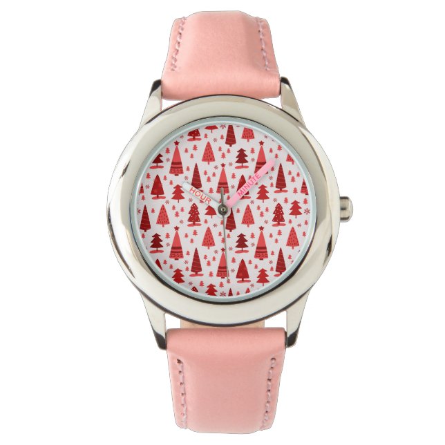 Niedlich Moderner Minimalistischer Weihnachtsbaumw Armbanduhr (Vorderseite)