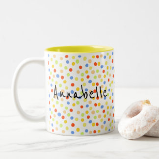 Niedlich-Modernes Drehbuch Polka Dot Zweifarbige Tasse