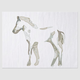 Niedlich Modernes Foal Pferd Zeichnend Minimales K Seidenpapier