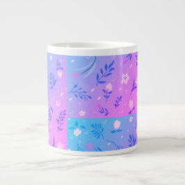 Niedlich Modernes Muster Natur Blauer Vintage Gia Jumbo-Tasse