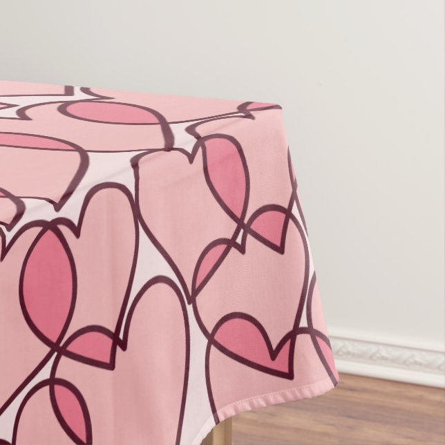 Niedlich Modernes rosa Herzmuster Tischdecke (Beispiel)