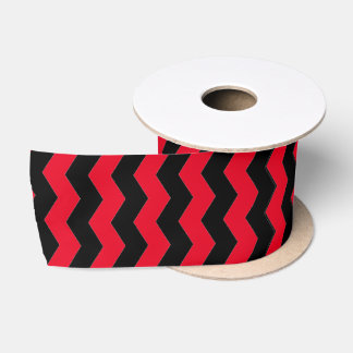 Niedlich Modernes Zickzack Zigzag Schwarz und Rot Satinband