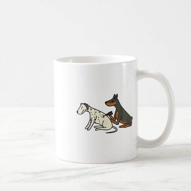 Niedlich modischer Doberman Tattooing Dalmatiner H Kaffeetasse (Rechts)