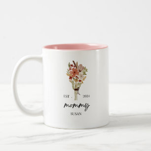 Niedlich Mommy Susan Est 2024 Rose Blumenmutter Ta Zweifarbige Tasse
