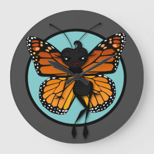 NIEDLICH MONARCH BUTTERFLY LADY LARGE ROUND WANDSC GROßE WANDUHR