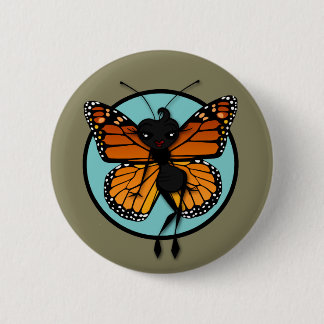 NIEDLICH MONARCH BUTTERFLY LADY ROUND BUTTON