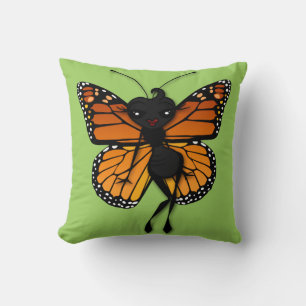 NIEDLICH MONARCH BUTTERFLY LADY SQUARE THROW PILLO KISSEN