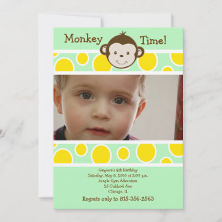 NIEDLICH MONKEY *FOTO* Geburtstagseinladung Einladung