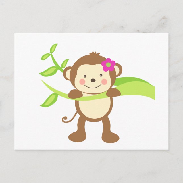 Niedlich Monkey.png Postkarte (Vorderseite)