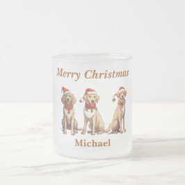 Niedlich Monogram Frohe Weihnachtshunde Tasse