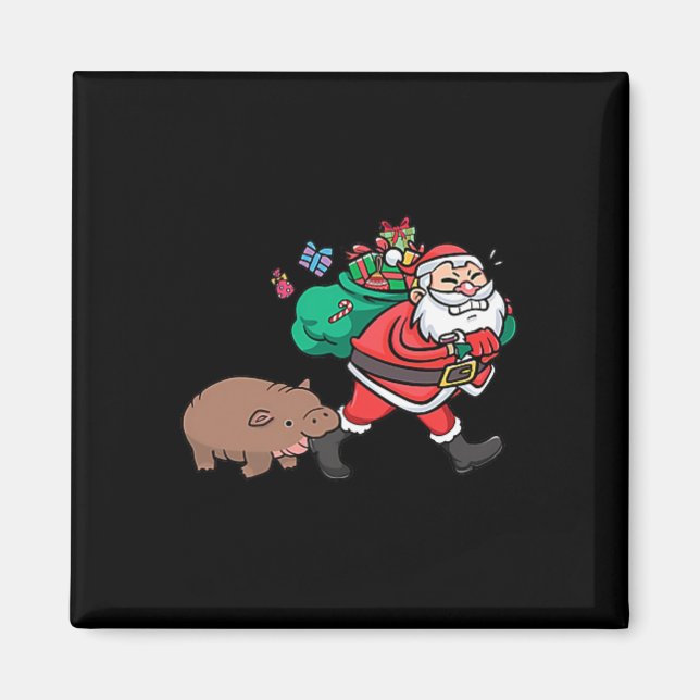 Niedlich Moo Deng & amp; Santa Ba Magnet (Vorne)