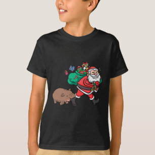 Niedlich Moo Deng & amp; Santa Ba T-Shirt