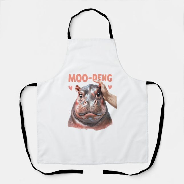 Niedlich Moo Deng T - Shirt Schürze (Vorderseite)