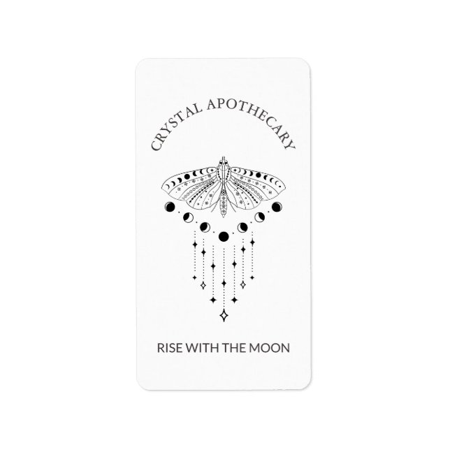 Niedlich Moon Moth Apothecary, Candle, Ritual Labe Adressaufkleber (Vorne)