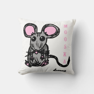 Niedlich Mooska Maus Pillow - Schwarz Kissen