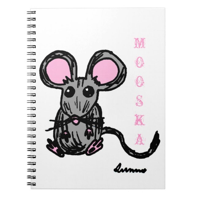 Niedlich Mooska Mouse Notebook Notizblock (Vorderseite)