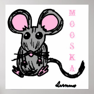 Niedlich Mooska Mouse Print Poster