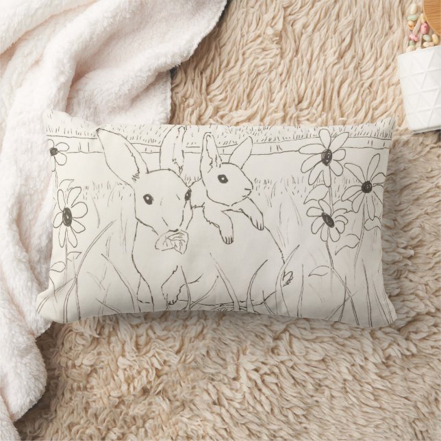 Niedlich Mother Baby Bunny Rabbits Lendenkissen (Decke)