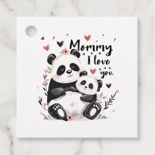 Niedlich Mother Baby Panda Geschenkanhänger