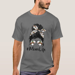Niedlich Mother's Day Messy Bun Wrestling Mama Mom T-Shirt