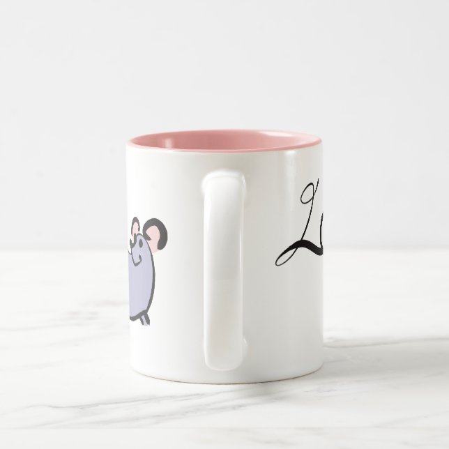 Niedlich Mouse Cartoon Lunar Rat Neujahr 2020 2T T Zweifarbige Tasse (Henkel)