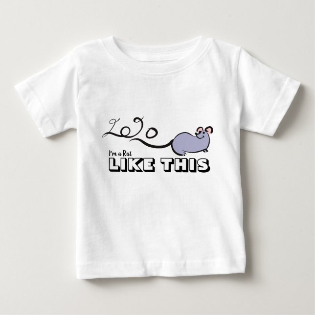 Niedlich Mouse Cartoon Lunar Rat Neujahr 2020 Baby T-shirt (Vorderseite)