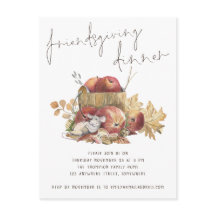 Niedlich Mouse Friendsgiving Dinner einladen Postk