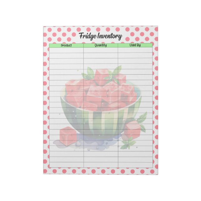 Niedlich Mouth Watermelon Kühlschrank Inventory Li Notizblock (Rotiert)
