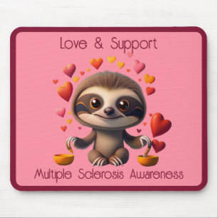 Niedlich MS Baby Sloth umgeben von ♥️ Mousepad