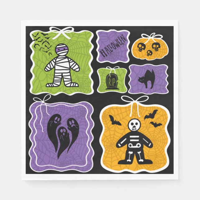 Niedlich Mummy Coquette Halloween Serviette (Vorderseite)