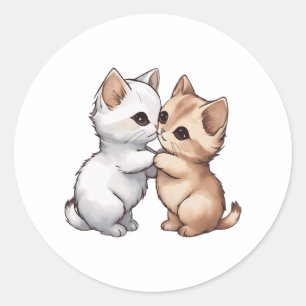 Niedlich Munchkin Cat Classic T - Shirt Runder Aufkleber