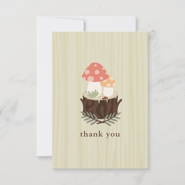 Niedlich Mushroom Baby Dusche Vielen Dank Dankeskarte (Vorderseite)
