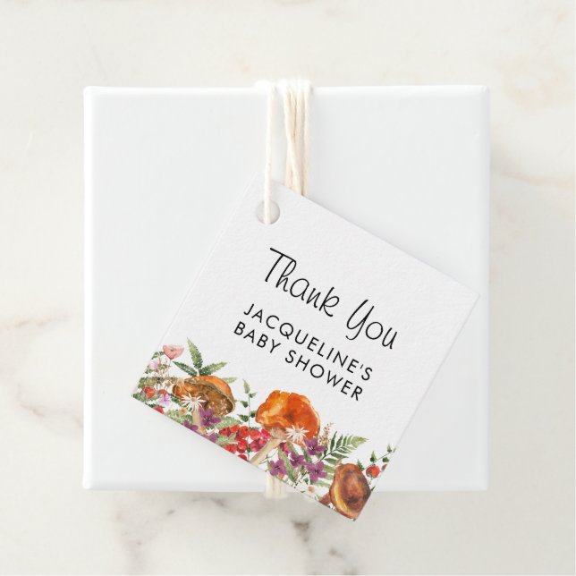 Niedlich Mushroom Baby Dusche Vielen Dank Geschenkanhänger (Beispiel)