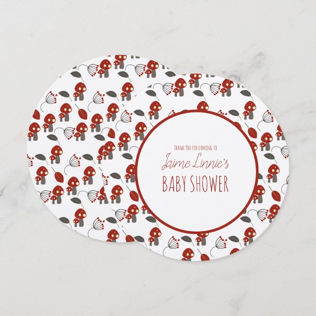 Niedlich Mushroom Baby Duschgarten Wald Danke (Vorne/Hinten)