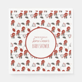 Niedlich Mushroom Baby Duschgarten Wald Danke Serviette