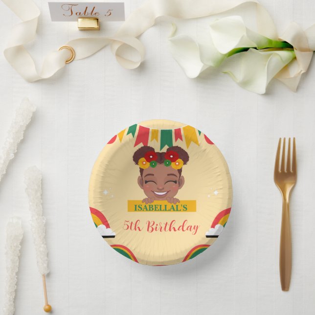 Niedlich nach Regenbogen afrikanische Amerikanerin Pappteller (Hochzeit)