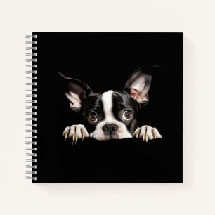 Niedlich nachdenklicher Boston Terrier Puppy Notizbuch