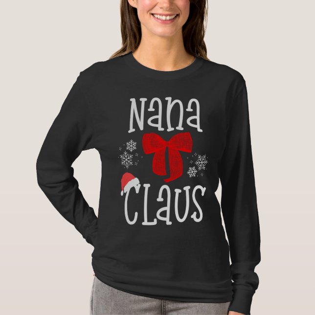 Niedlich Nana Claus Santa Grandma Christmas Pajama T-Shirt (Vorderseite)