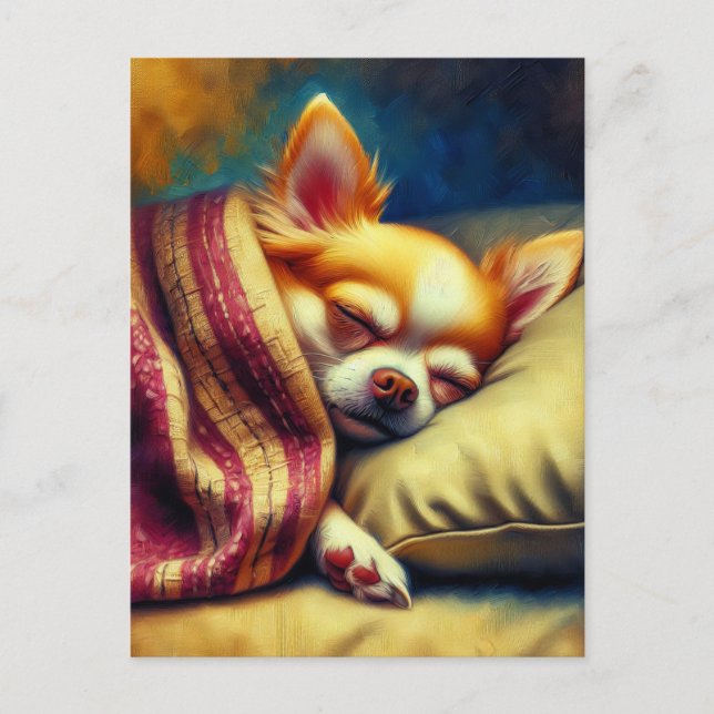 Niedlich Napping Chihuahua | BEHALTEND TOUCH Postkarte (Vorderseite)