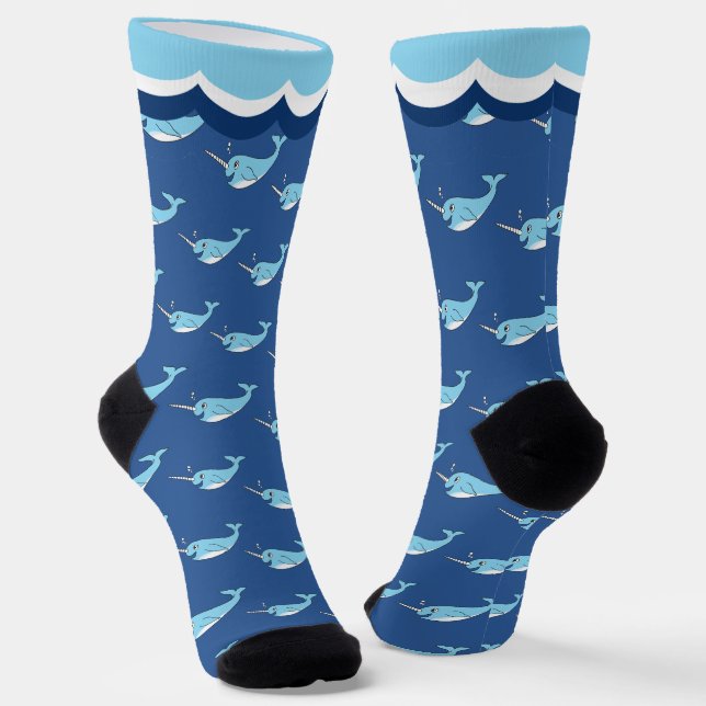 Niedlich Narwal Socken (Gewinkelt)