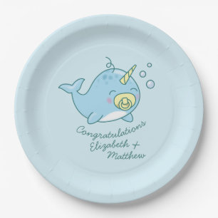 Niedlich Narwhal Baby Shower Kawaii Pappteller
