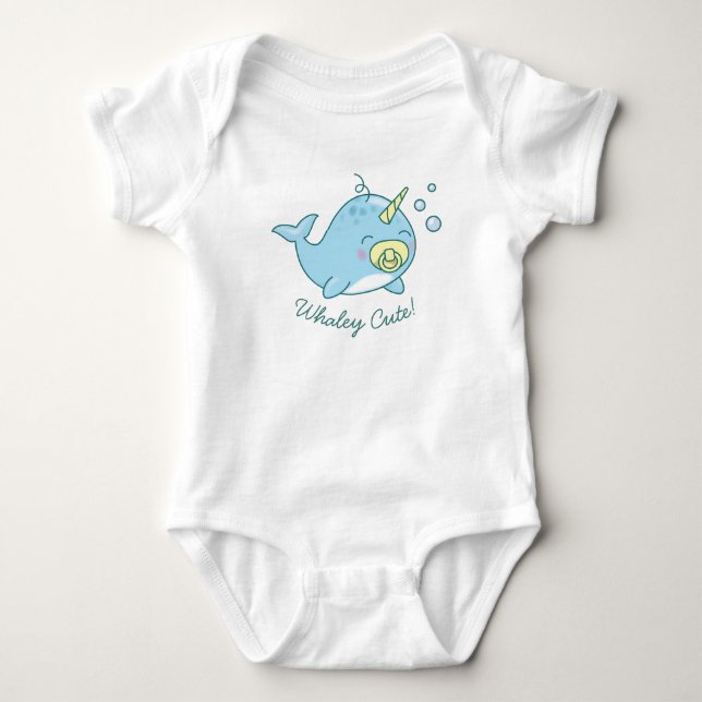 Niedlich Narwhal Baby Shower Kawaii Whaley Niedlic Baby Strampler (Vorderseite)