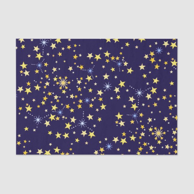 Niedlich Navy Blue Celestial Pattern Fun Lovely St Seidenpapier (Vorderseite)