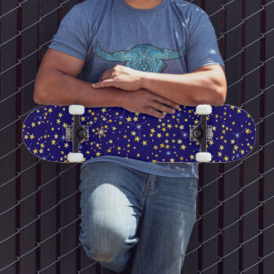 Niedlich Navy Blue Celestial Pattern Fun Lovely St Skateboard