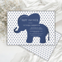 Niedlich Navy Blue Elephant Punkt Baby Dusche