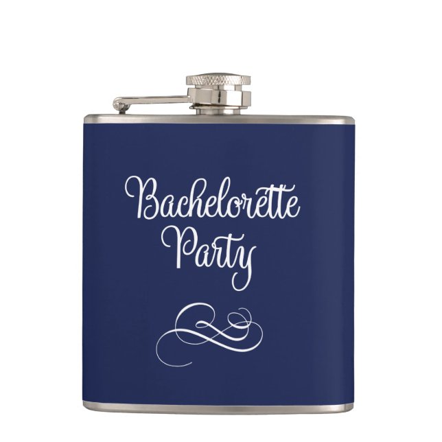 Niedlich Navy Blue Junggeselinnen-Abschied Flask 6 Flachmann (Vorderseite)