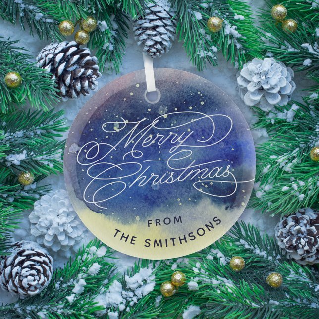 Niedlich Navy Blue  Name Frohe Weihnachten Ornament Aus Glas (Von Creator hochgeladen)